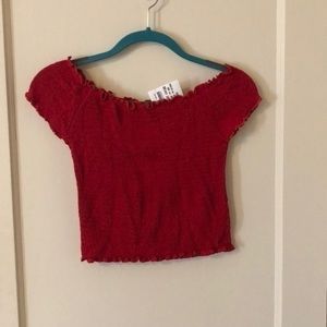 Brandy Melville Off The Shoulder Ribbed Cr…